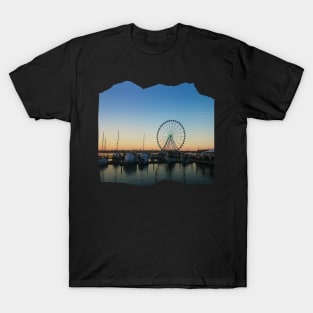 photography Sunset by the ocean city in USA photography design carousel T-Shirt